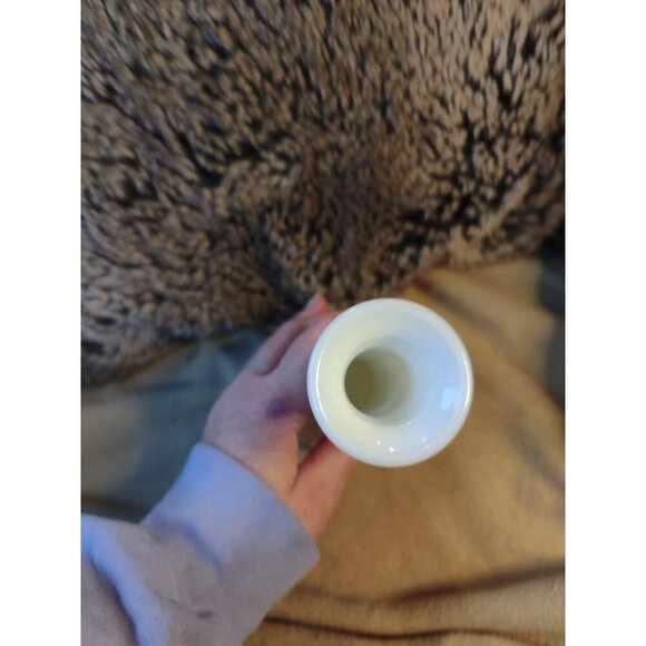 Vintage Indiana Milk Glass Quilted Diamond Pattern 6 " Bud Vase - Picture 2 of 3